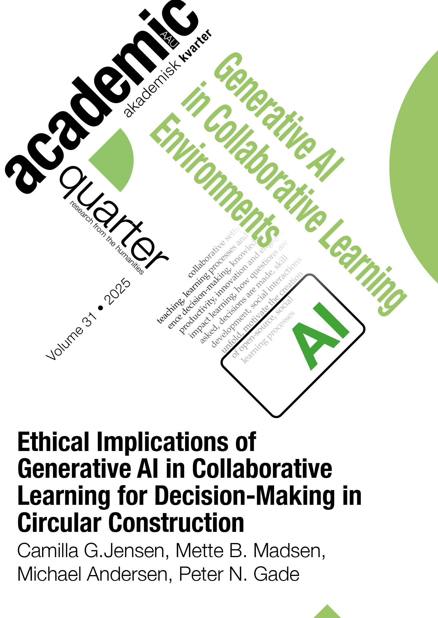 Front page to - Ethical Implications of Generative AI in Collaborative Learning for Decision-Making in Circular Construction