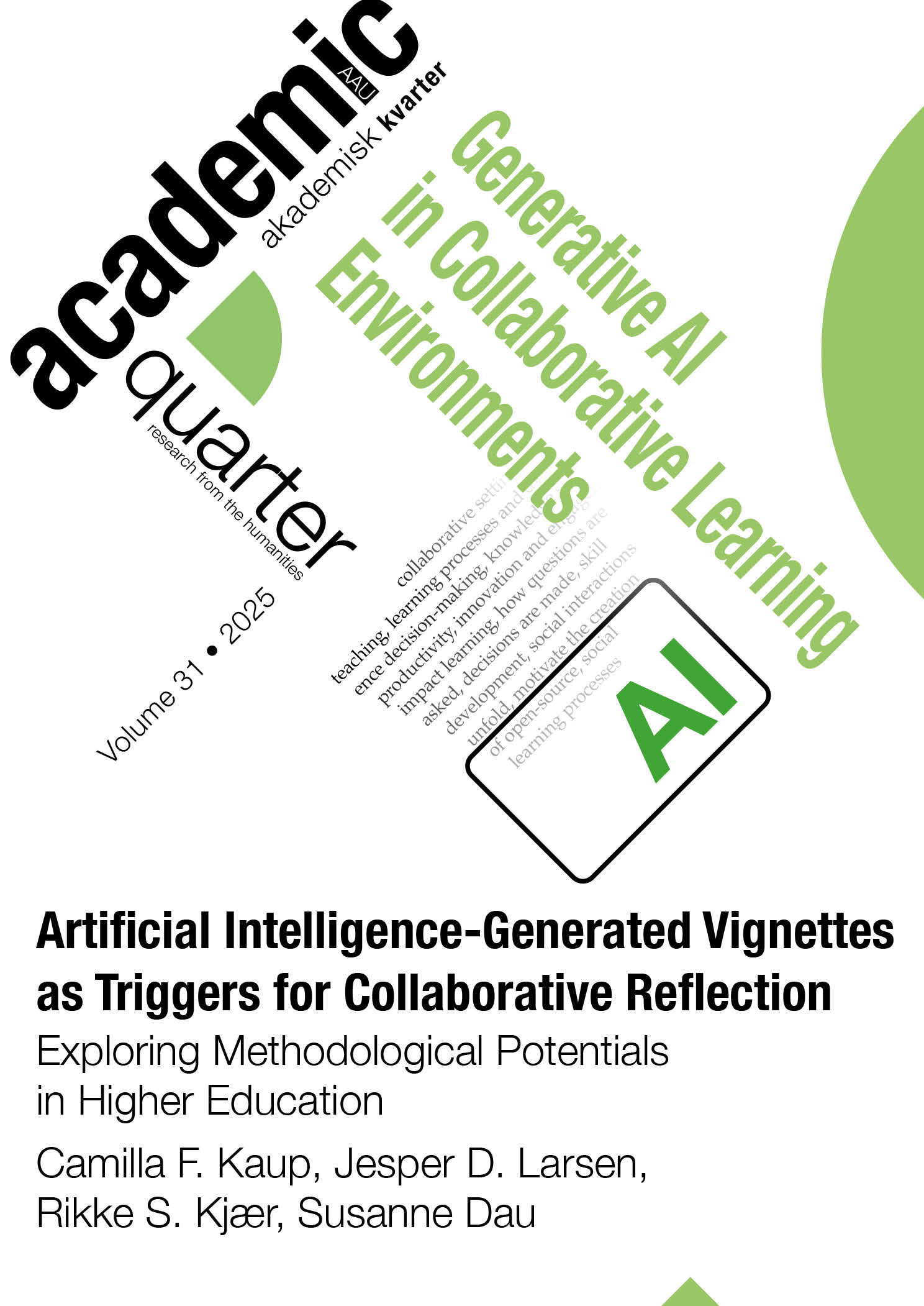Front page to - Artificial Intelligence-Generated Vignettes as Triggers for Collaborative Reflection